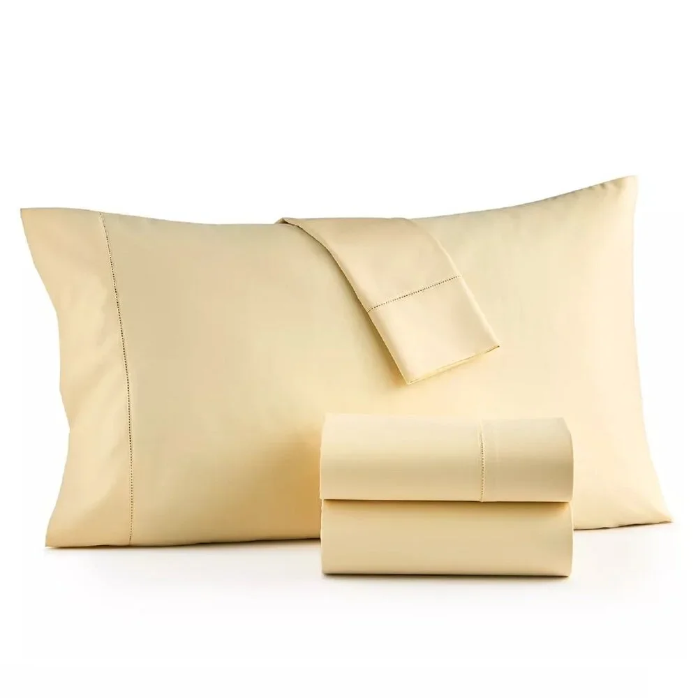 BUTTERCUP YELLOW Charter Club Damask Solid 550 TC 100% Cotton CAL KING Sheet Set